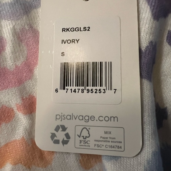 P.J. Salvage Colorful Leopard Pattern Long Sleeve Pajama Top Size Small NWT - Picture 8 of 9